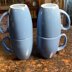 4 Corelle Stoneware Medium Blue 10 oz. Mugs